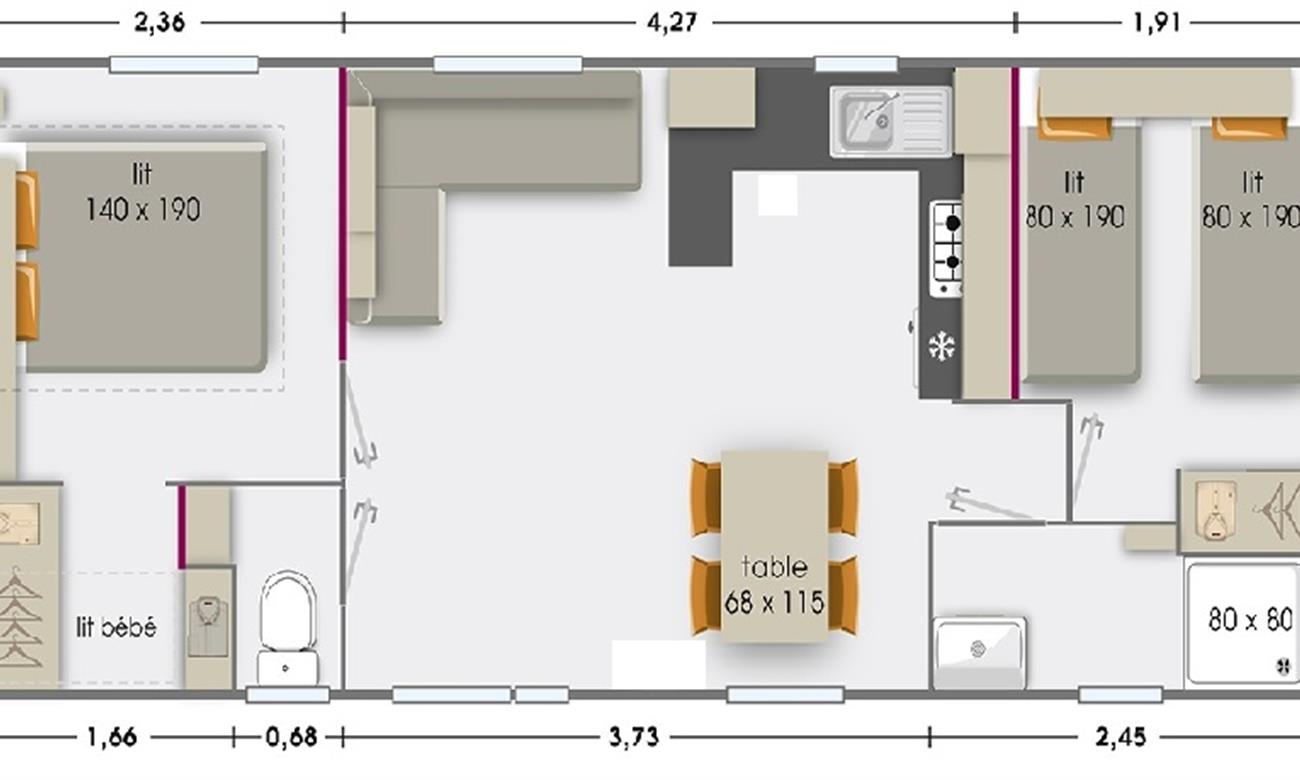 Schema mobilhome 5 pers a paimpol