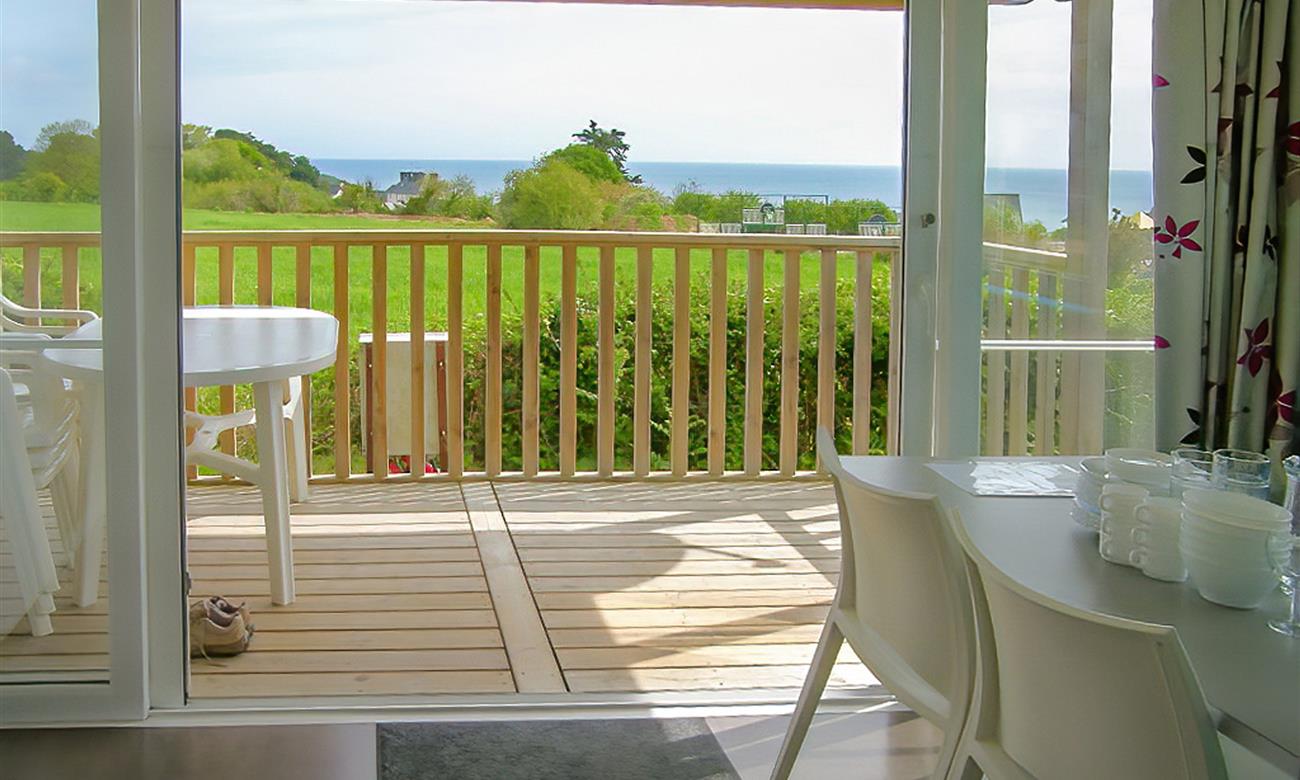 Vue mer depuis l'intérieur - camping plouha