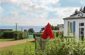 Belle vue sur la mer depuis un Mobil home