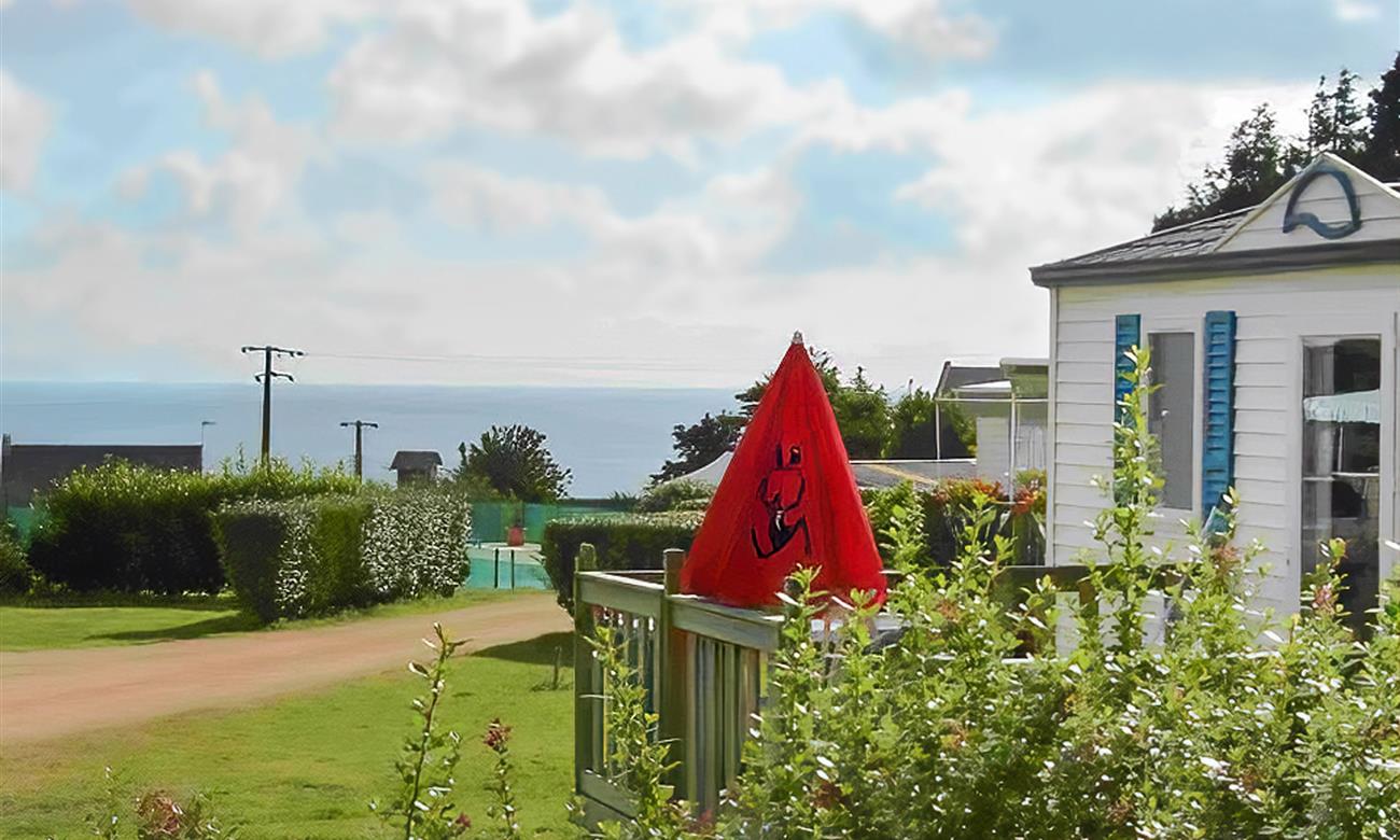 Belle vue sur la mer depuis un Mobil home